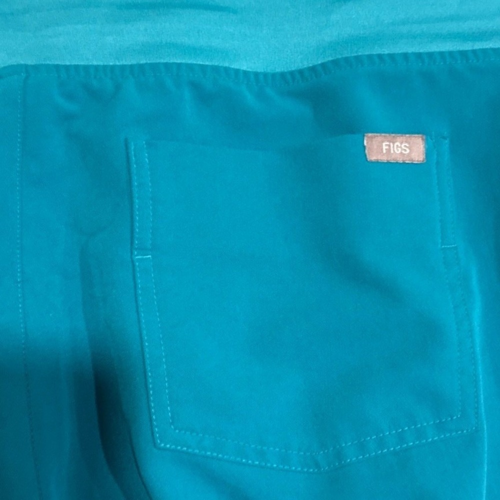 FIGS Zamora Jogger Scrub Pants Teal Blue Womens Large Yoga Waistband W16SW2005 - Picture 3 of 7